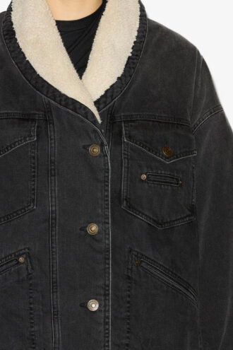 Chaqueta de denim y pelo sintético Pimia