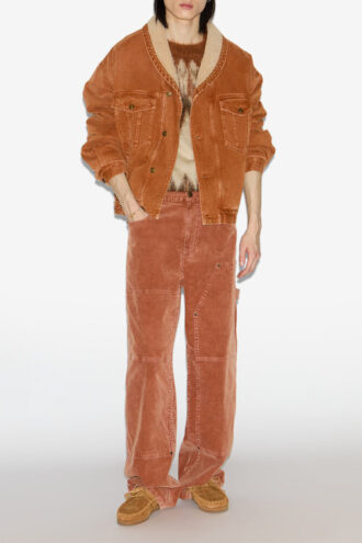 Chaqueta Jackson de denim y piel sintética