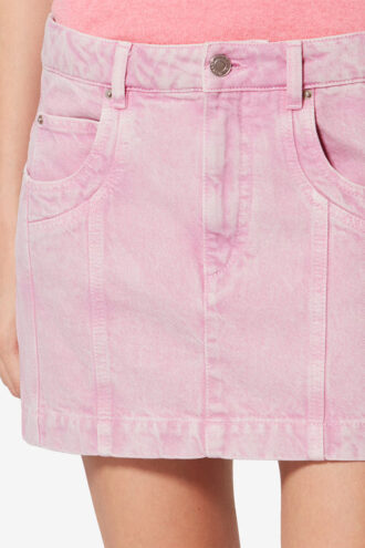 Falda corta Juana de denim desgastado