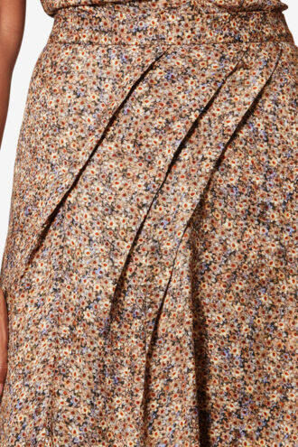 Falda interior de jacquard de seda con estampado floral Cacia