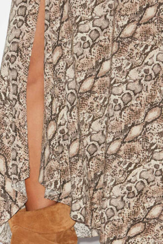 Falda larga de seda estampada Sakura
