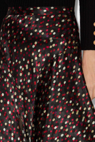 Falda larga de seda estampada Sakura