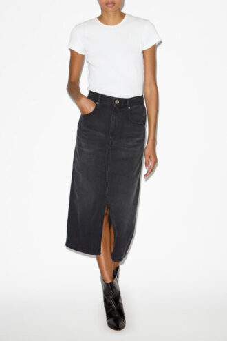 Falda midi de denim fino Tilauria