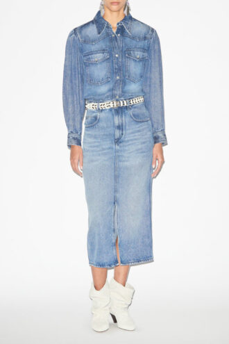 Falda midi Tilauria en denim fino