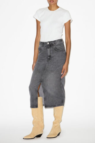 Falda midi Tilauria en denim fino