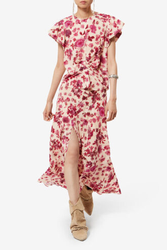 Falda Sakura Silk Rose Print