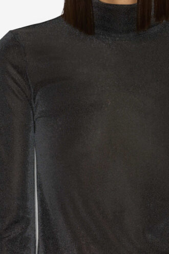Jadia Lurex Top con cuello alto