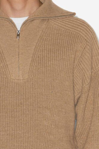 Jersey de cuello con cremallera de lana Benny