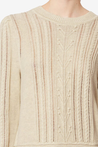 Jersey de mezcla de algodón calado Kalyn