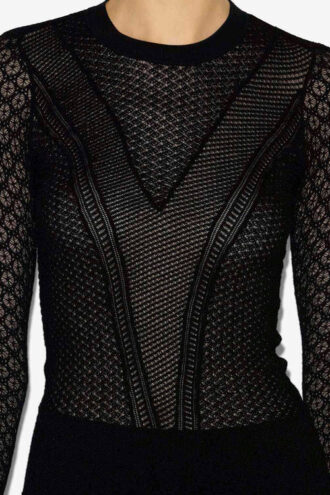 Jersey de punto con patchwork de encaje Feryelle