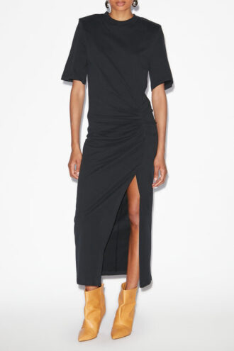 Lexia Vestido camiseta midi liso de algodón