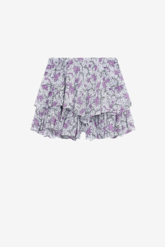 Pantalones cortos con volantes Jocadia en voile de algodón estampado