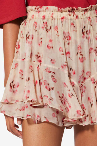 Pantalones cortos fluidos estampados de muselina