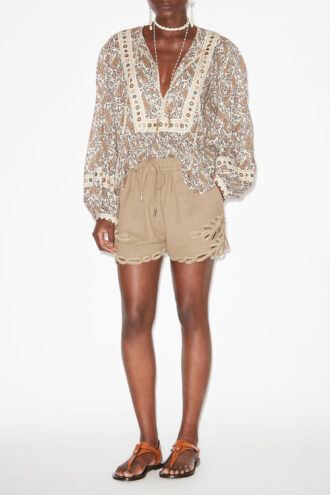 Pantalones cortos Safa con bordado calado
