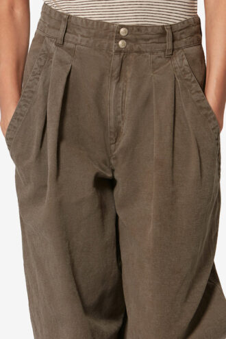 Pantalones de trabajo fluidos de algodón y lino Nadine