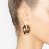 Pendientes de aro abombados con forma de media luna brillante