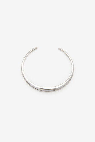 Pio Pulsera tipo esclava de latón con acabado plateado