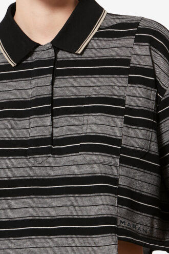 Polo de piqué de algodón a rayas Isalyne