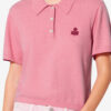 Polo de punto de mezcla de algodón y lana Althea con logotipo