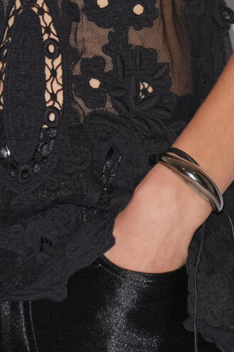Pulsera de cuero Oyan con cuenta oversize