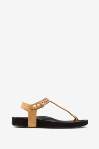 Sandalias de cuero bordadas Enore