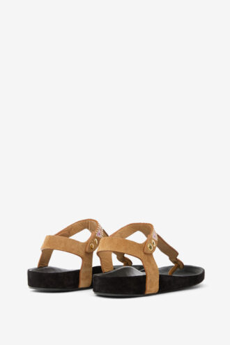 Sandalias de cuero bordadas Enore