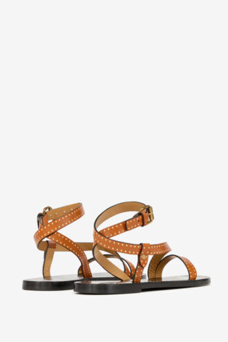 Sandalias planas de cuero con tachuelas Jopee