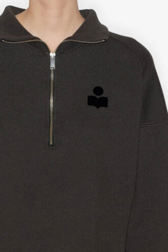 Sudadera corta de algodón con cuello alto Ross