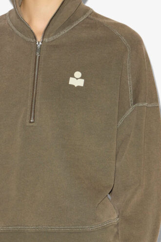 Sudadera Ross de algodón con cuello alto y cremallera
