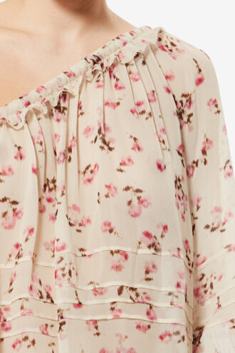 Top asimétrico estampado de muselina Loeva