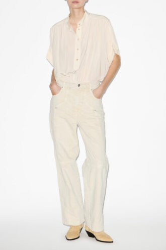 Top Azalea con cuello oficial fruncido