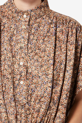 Top Azalea de jacquard de seda floral