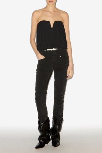 Top bustier drapeado de jersey Amalia