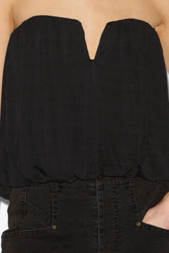 Top bustier drapeado de jersey Amalia