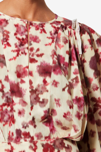 Top corto de seda elástica estampado Zarga