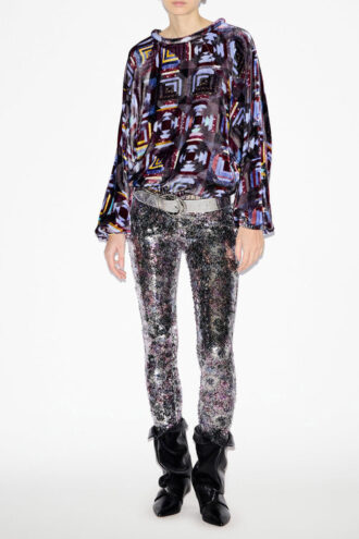 Top Dabia en terciopelo estampado