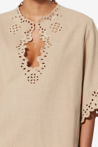 Top de algodón calado estilo túnica Shana