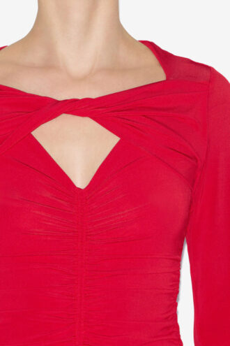 Top Vandalia en jersey fruncido