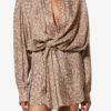 Vestido camisero de jacquard de seda con estampado floral Harmony