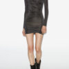Vestido corto drapeado de lurex Denise