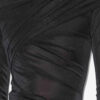 Vestido corto drapeado de lurex Denise