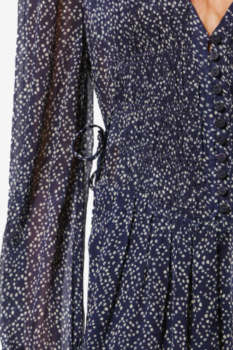 Vestido corto estampado de muselina Loriena