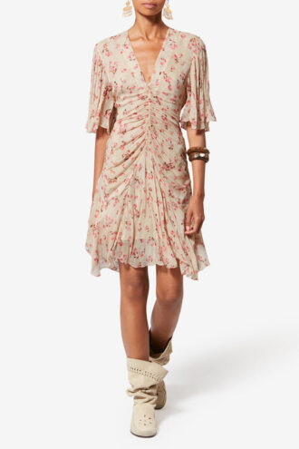 Vestido corto estampado de muselina Vivienne