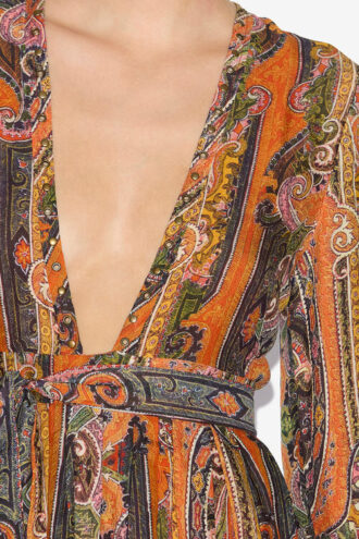 Vestido corto estampado de seda Morgane