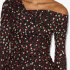 Vestido drapeado de seda estampada Elara