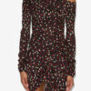 Vestido drapeado de seda estampada Elara