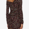 Vestido drapeado de seda estampada Elara