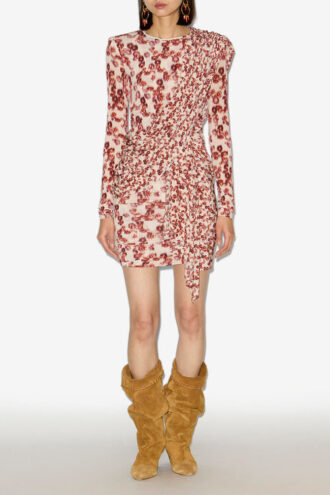 Vestido fluido drapeado de jersey Georgia