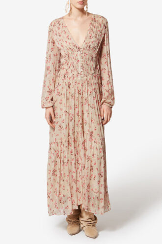 Vestido largo Briane de muselina arrugada