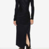 Vestido largo drapeado de jersey Jelina